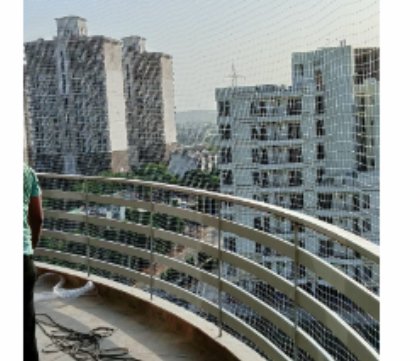 Bird net covering an open balcony in Gurgaon